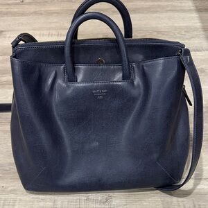Matt & Nat Deep Navy Vegan Leather Tote with Removable Strap